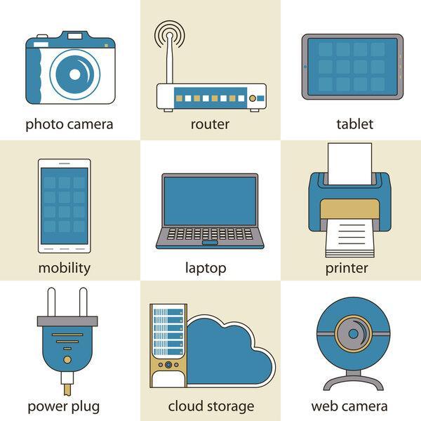 Сomputer technology and multimedia icons