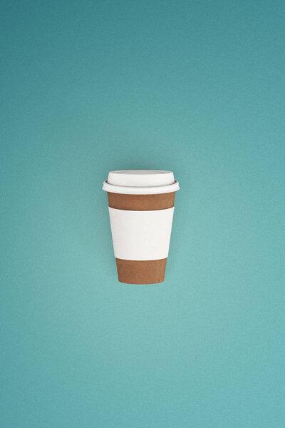 hot coffee cup on the color background
