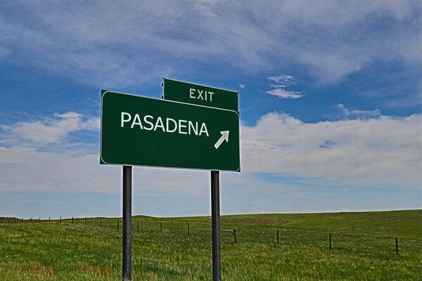 PASADENA Green Board on The Sky Background