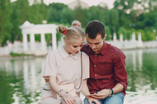 couple near river