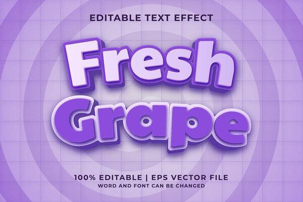 Editable text effect - Fresh Grape 3d template style premium vector
