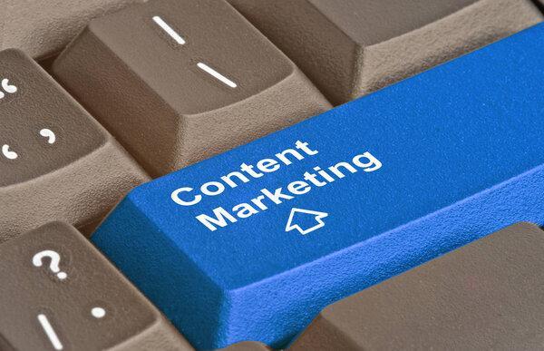 keyboard with key for content marketing