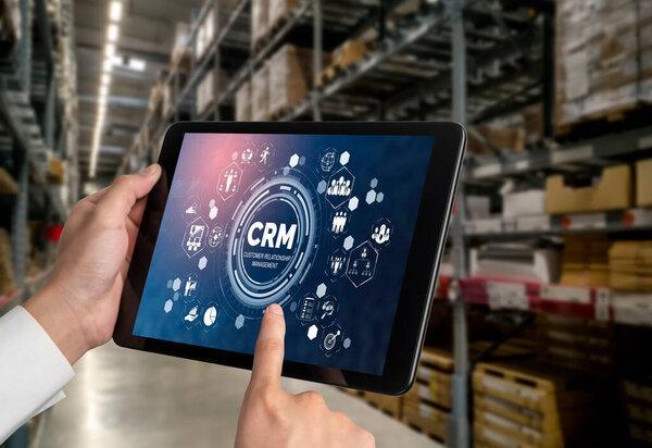 Customer relationship management system on modish computer for CRM business and enterprise