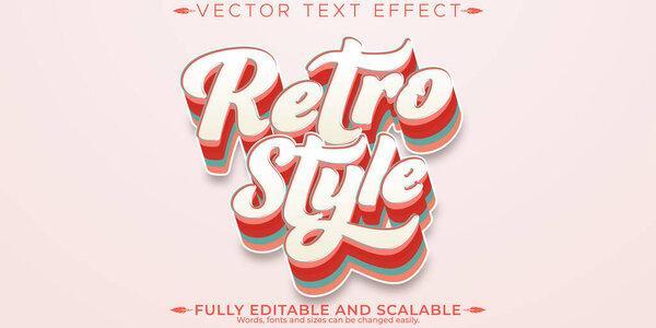 Retro style text effect, editable vintage text style