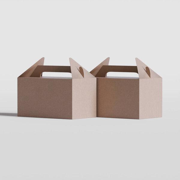 Packaging boxes white color of cardboard isolated on gray background for mockup collection