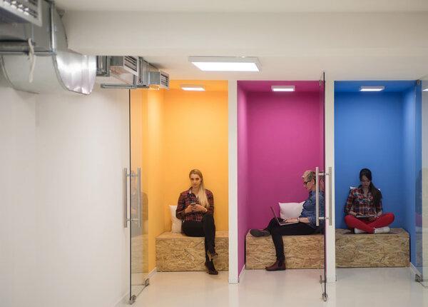 group of business people in creative working  space