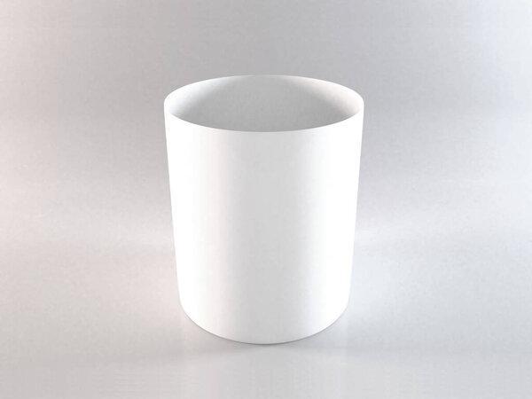 在隔离背景上的逼真马克杯 3D 插图模型场景