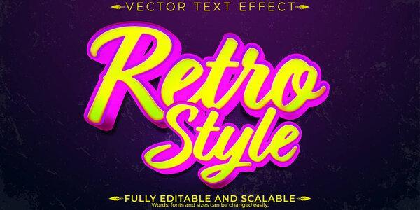 Retro style  text effect, editable vintage text style