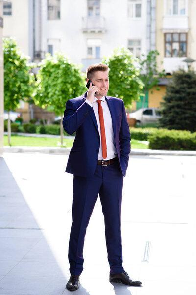 Businessman talking on the phone.