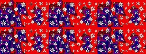美丽的水彩缤纷的夏花素描图案.
