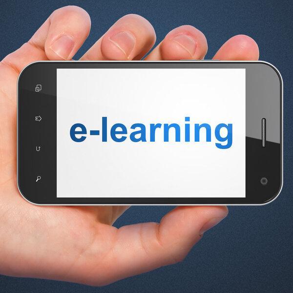 Education concept: E-learning on smartphone