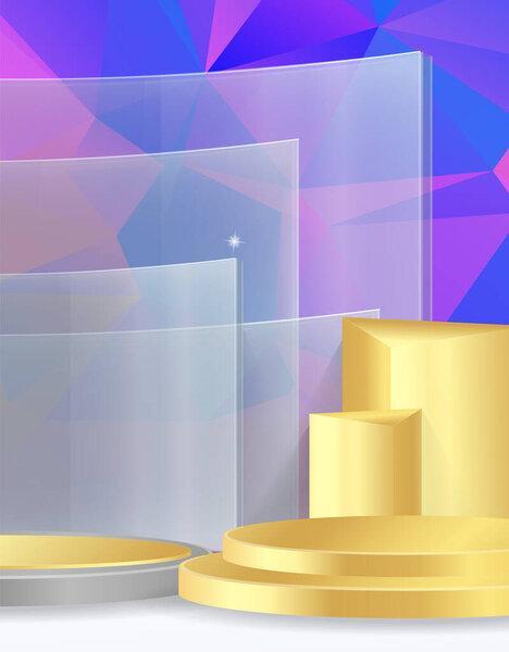 Minimal scene with podium and abstract background Scene Studio Or Pedestal For Display,and Abstract Geometric backgrounds full Color