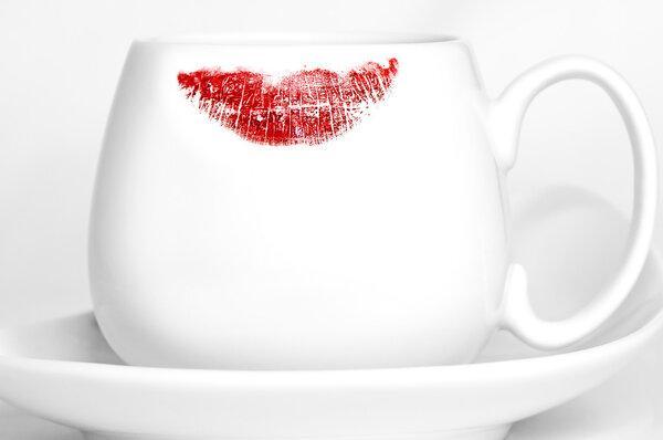 Lipstick on cup