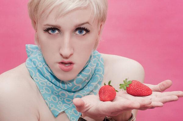 The young man with strawberry