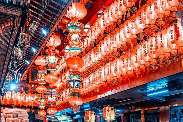 Red Chinese hanging lanterns