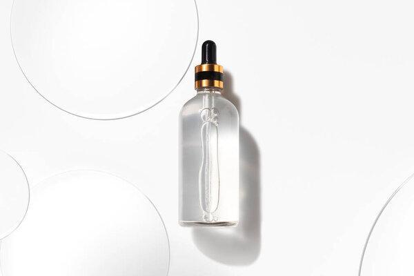 liquid aqua serum lotion dropper of beauty cosmetic skincare, product branding on white background