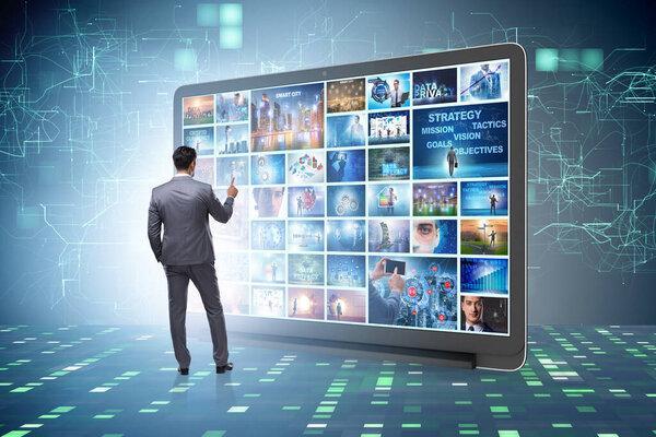 Many different images in video streaming concept