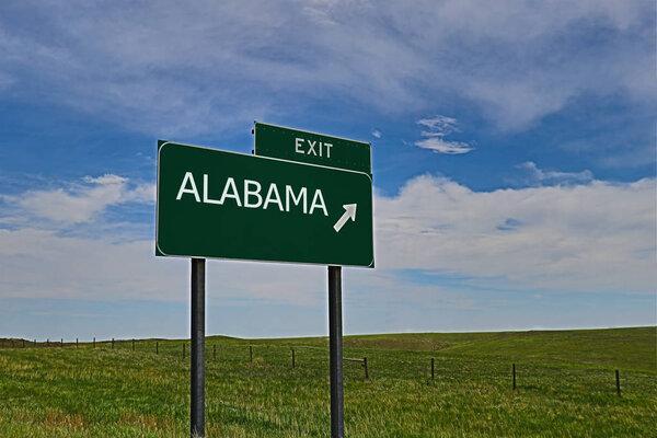 ALABAMA Green Board on The Sky Background