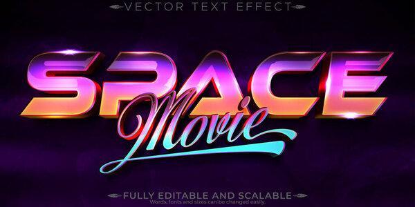 Space text effect, editable gaming and cyber text style