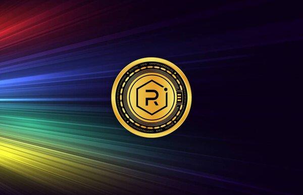 raydium-ray virtual currency image in the digital background. 3d illustrations.