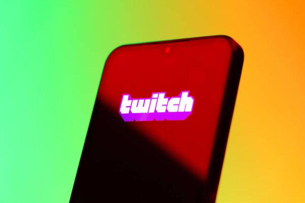 Prague, Czechia - 10 21 2024: Smartphone on surface showing Twitter ch logo.