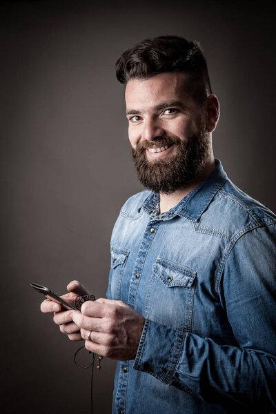 Young handsome hipster with beard