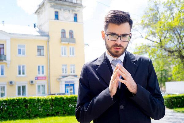 Successful businessman on a street