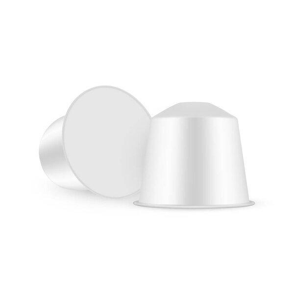 Coffee Capsules Mockup Isolated on White Background. Vector Illustration