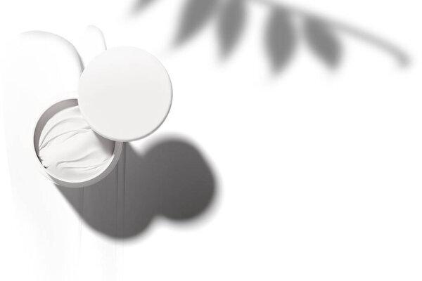sunscreen body lotion cream with tube bottle product package of medical skincare, mockup for branding
