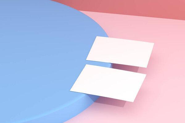 Mock up of blank business card. 3D rendering.