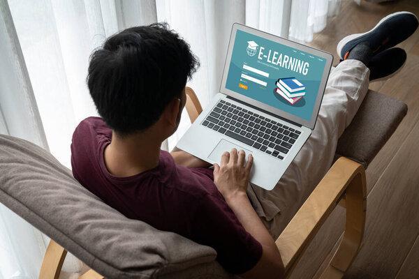 E-learning website with modish sofware for student to study online on the internet network