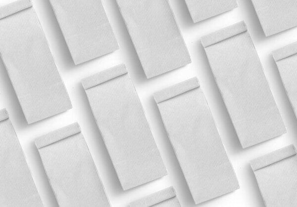 Close up view plain blank white paper bag fit for your design.