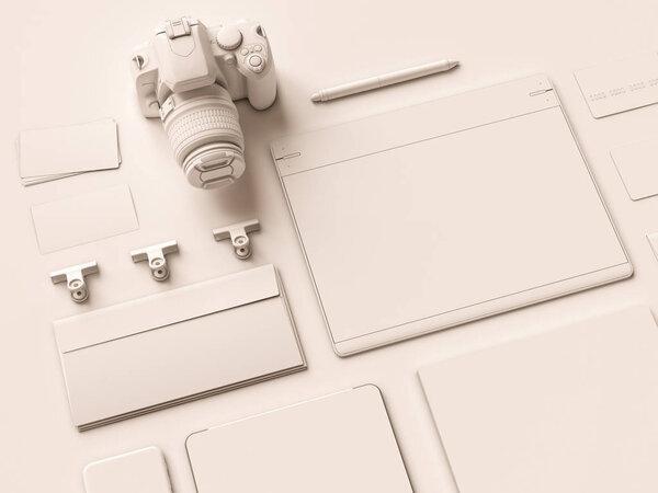 Set of white identity elements