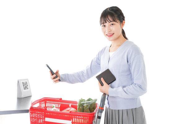 Young woman shopping image